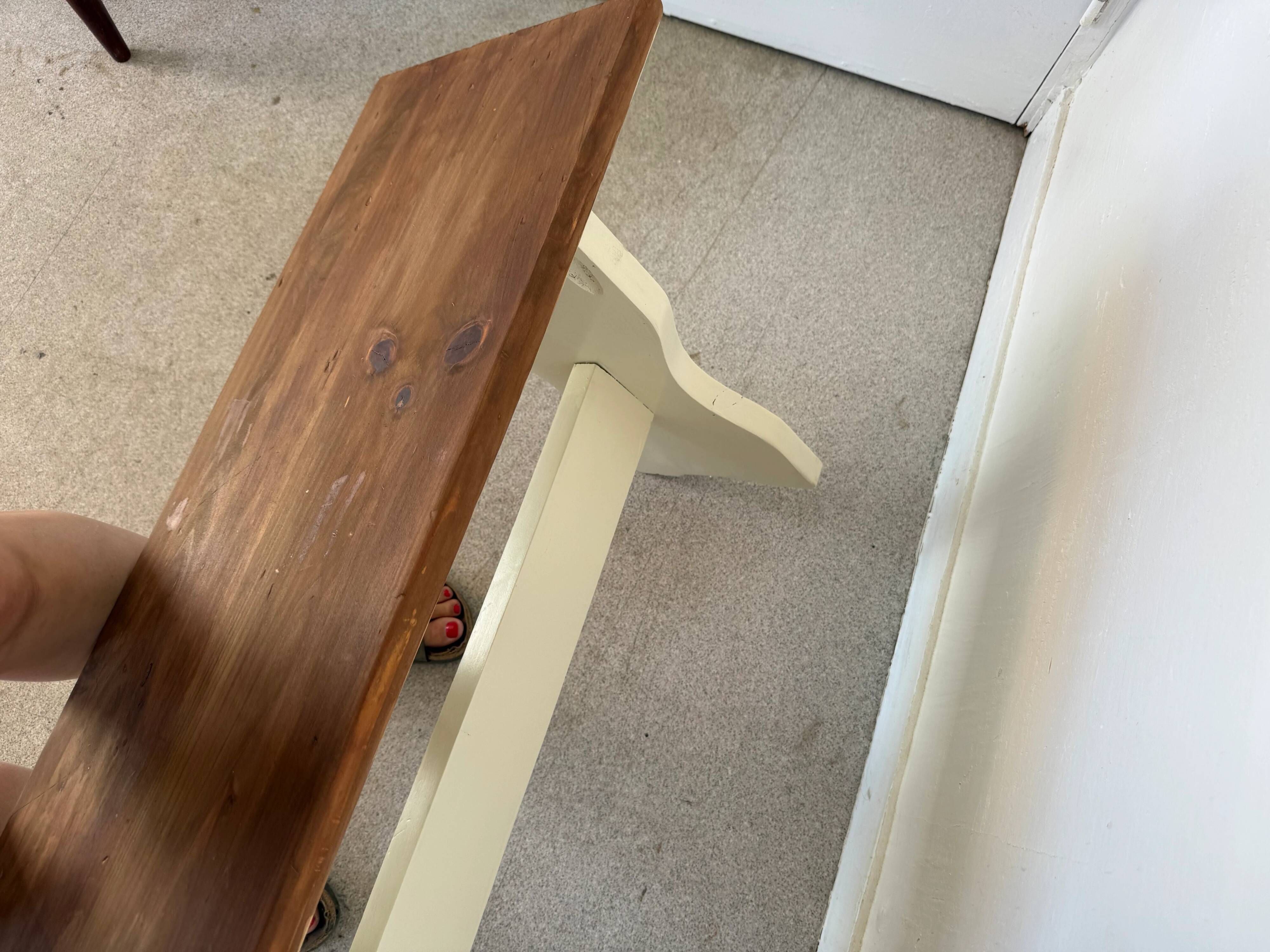 Vintage farmhouse bench made of solid wood