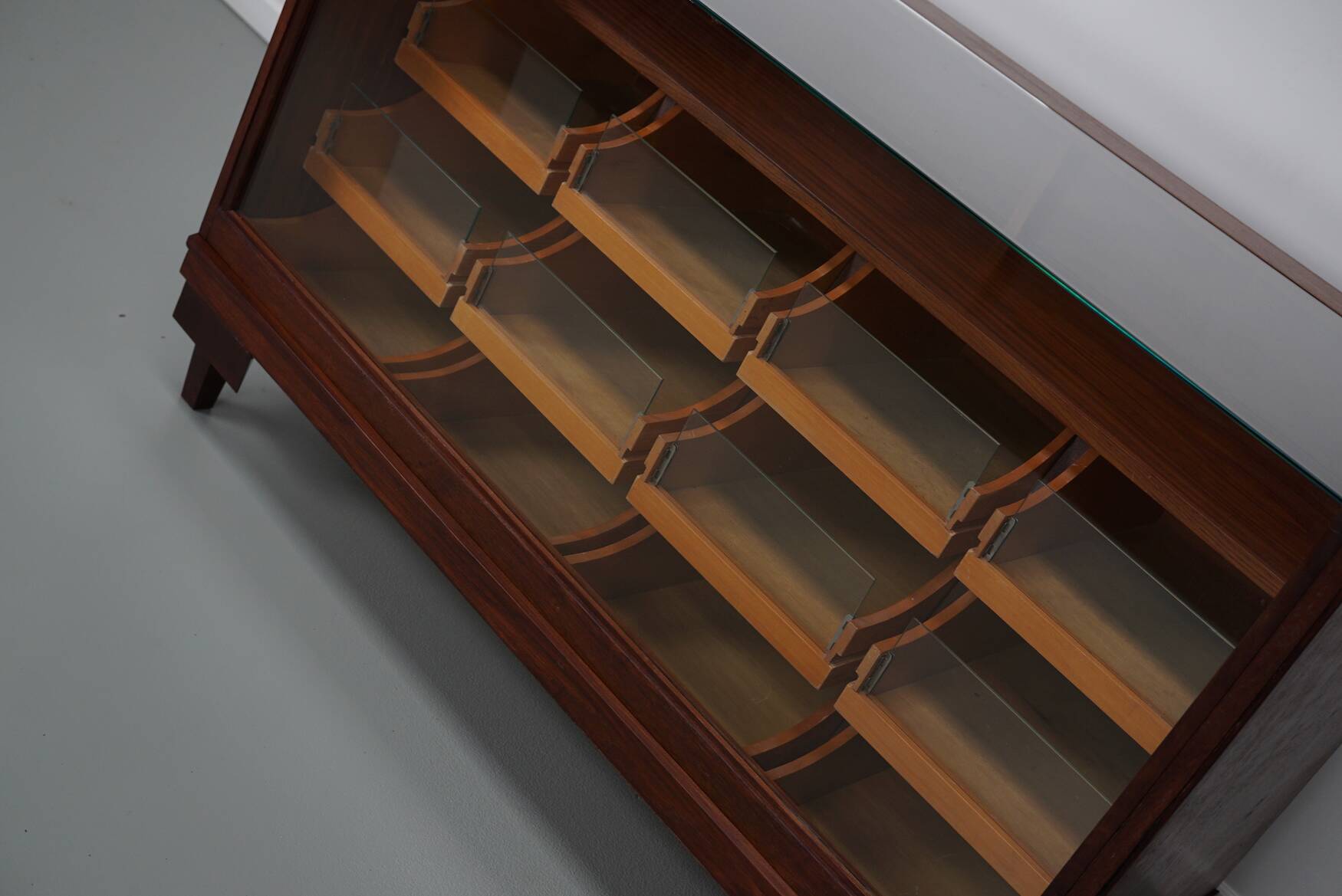 Vintage oak haberdashery cabinet or shop counter, 1950/60