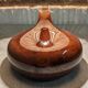 Vintage bedside lamp in enamelled stoneware and jute rope