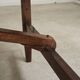 Vintage workshop folding table in oak with a hand-patinated black top.