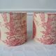 Pair of red toile de Jouy lampshades