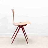 Vintage Galvanitas S22 chair, beech and red