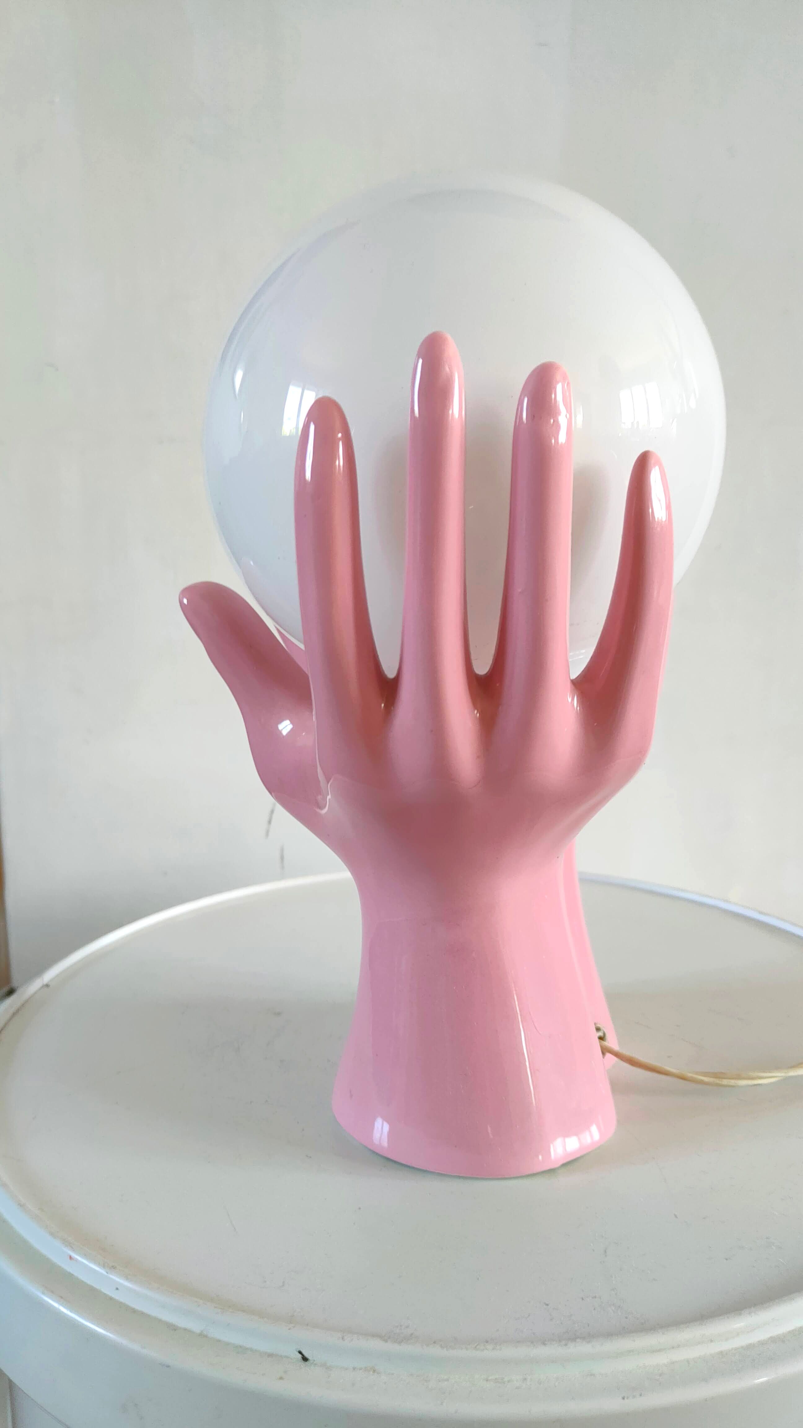 Ceramic hand lamp design 70s