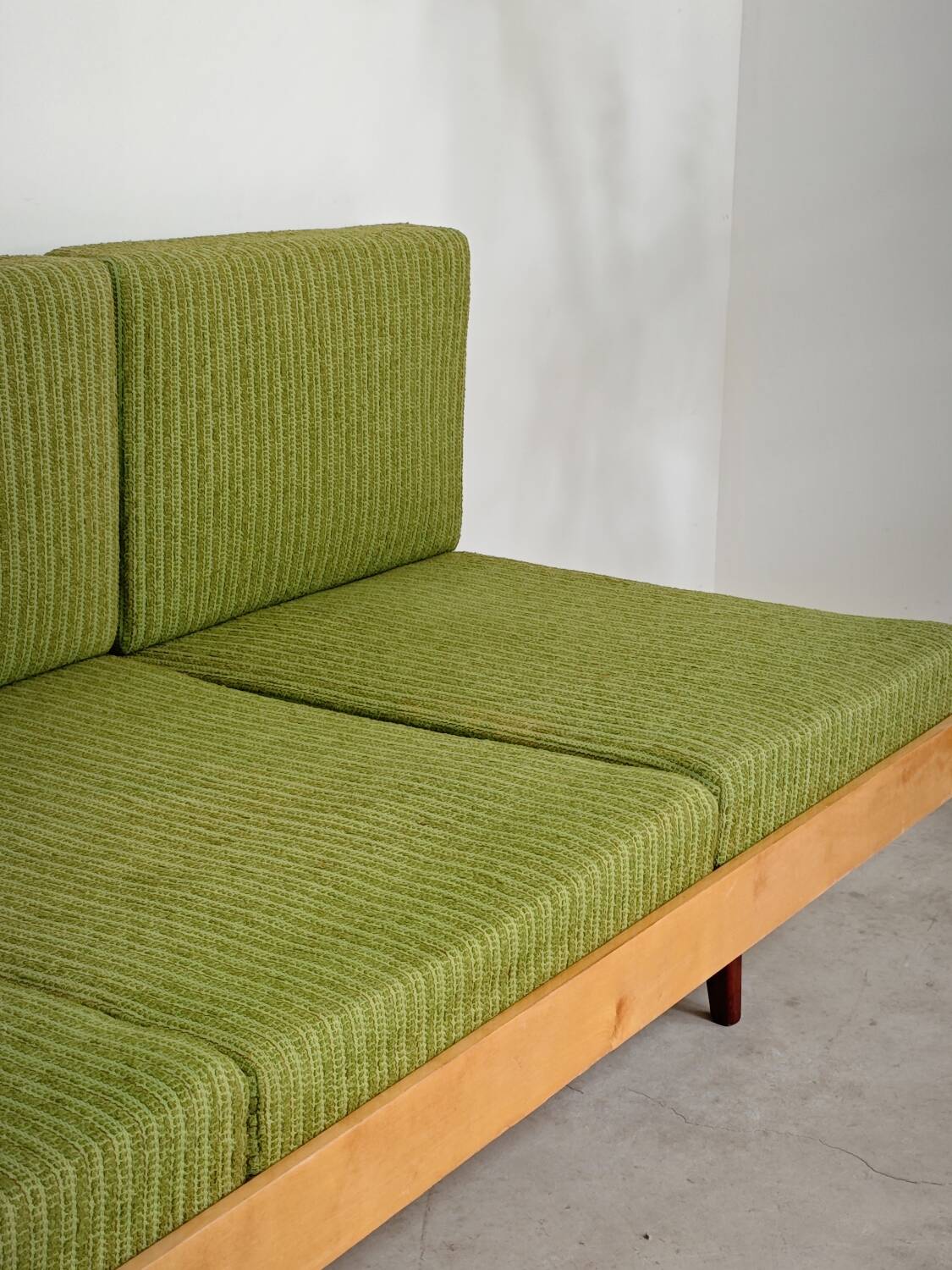 Jitona Sobeslav 1970s Green Fabric Folding Sofa