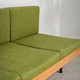 Jitona Sobeslav 1970s Green Fabric Folding Sofa