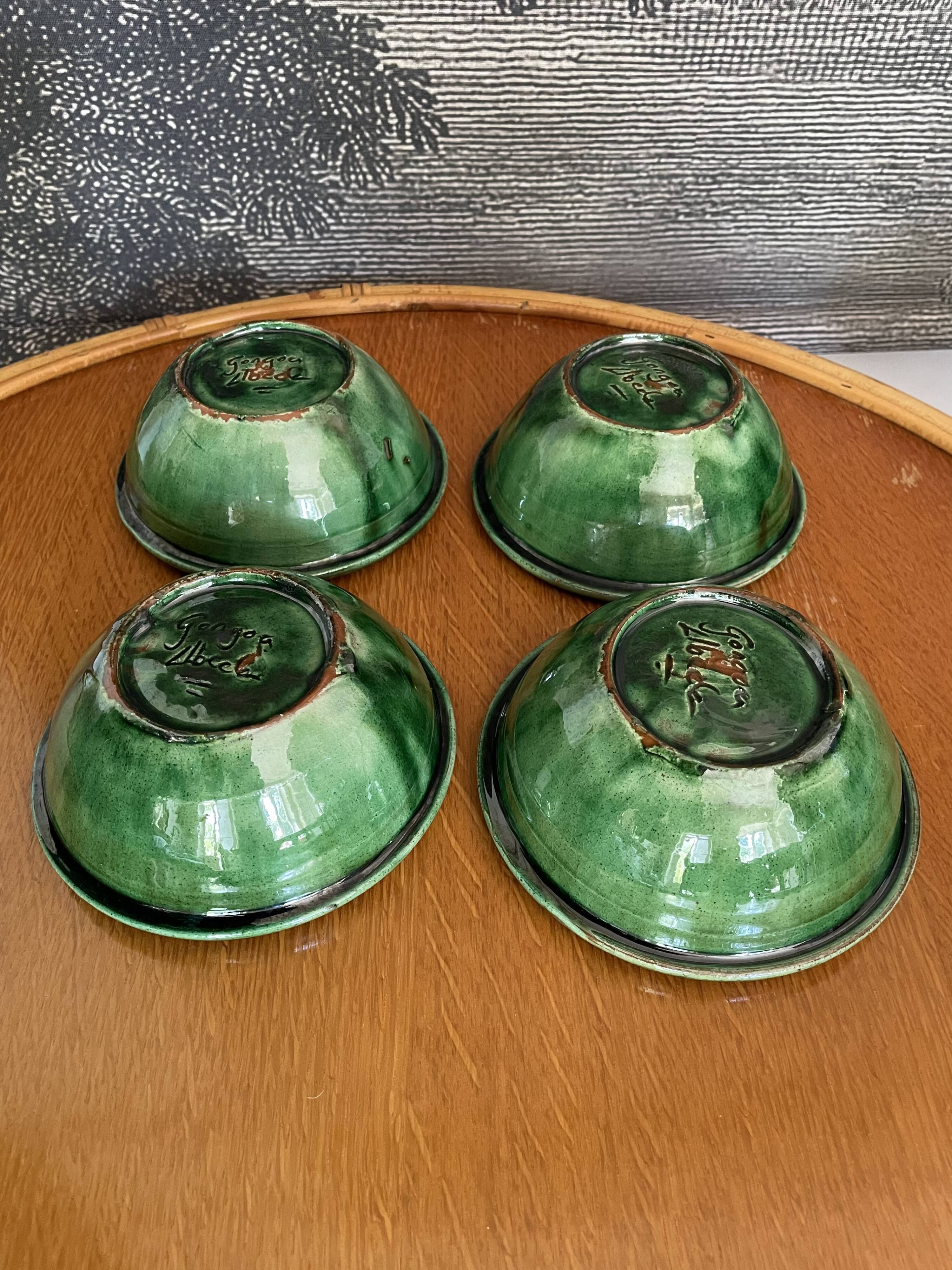 Green enamelled bowls from Ubeda