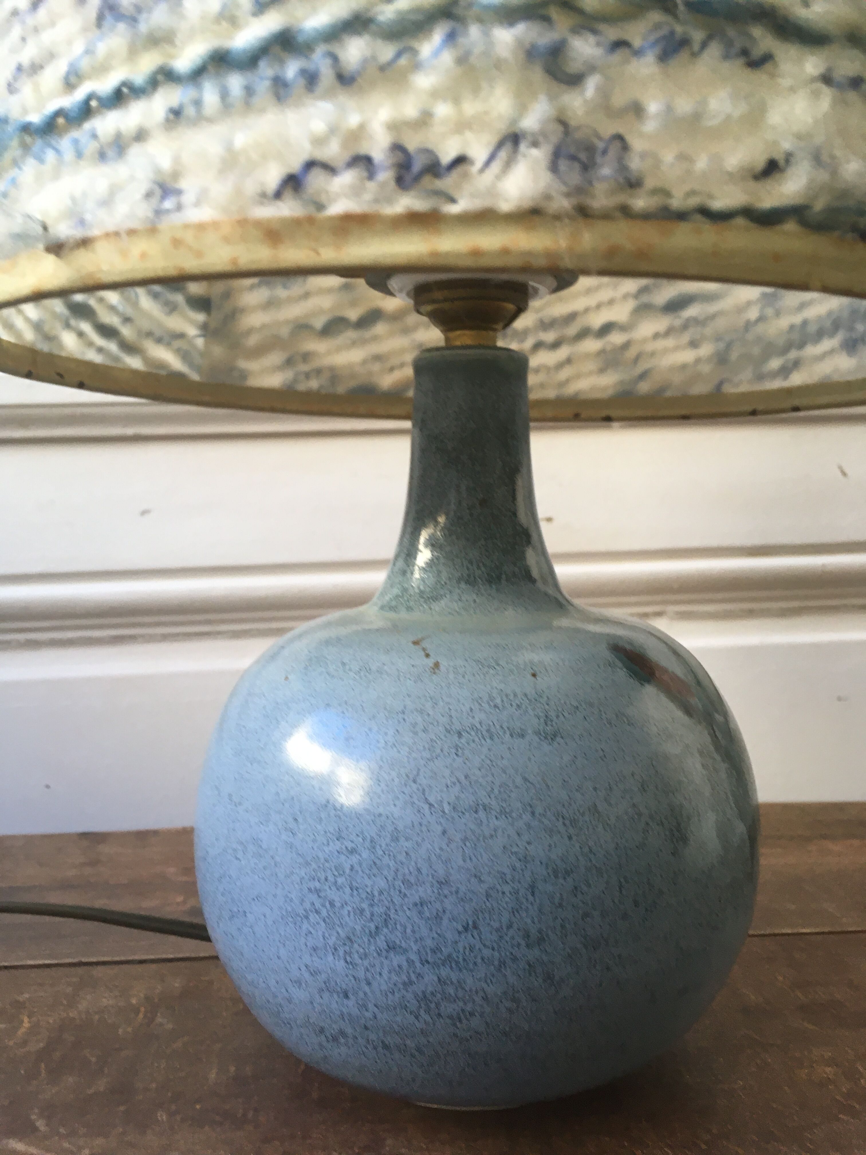 Vintage signed ceramic lamp