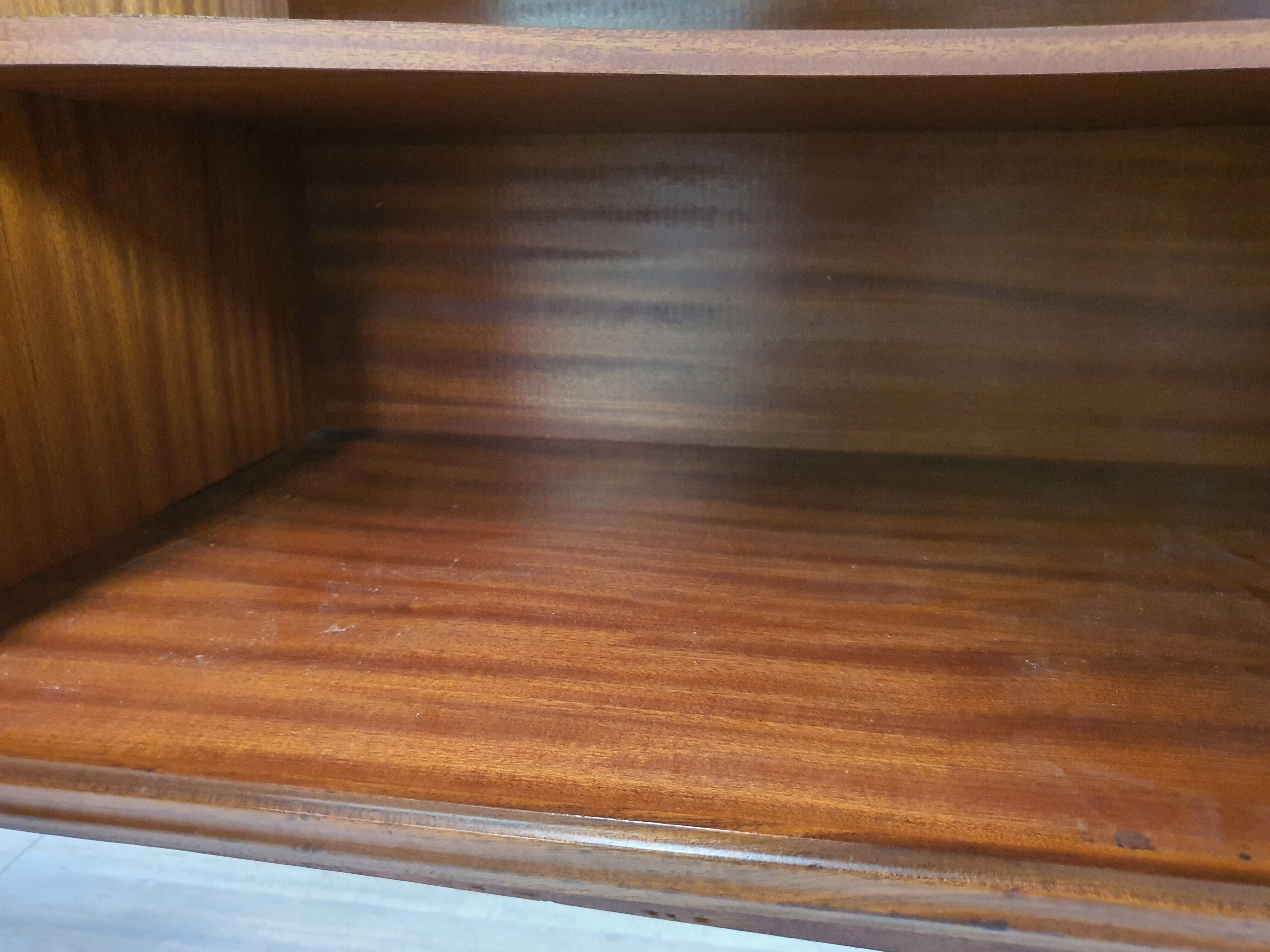 1960s sideboard with decorated doors in wood and brass