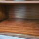 1960s sideboard with decorated doors in wood and brass
