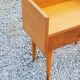 Vintage bedside table of the 50s in blond oak bobbin feet