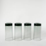 set of 4 Long Drink glasses in smoked glass Design 1970