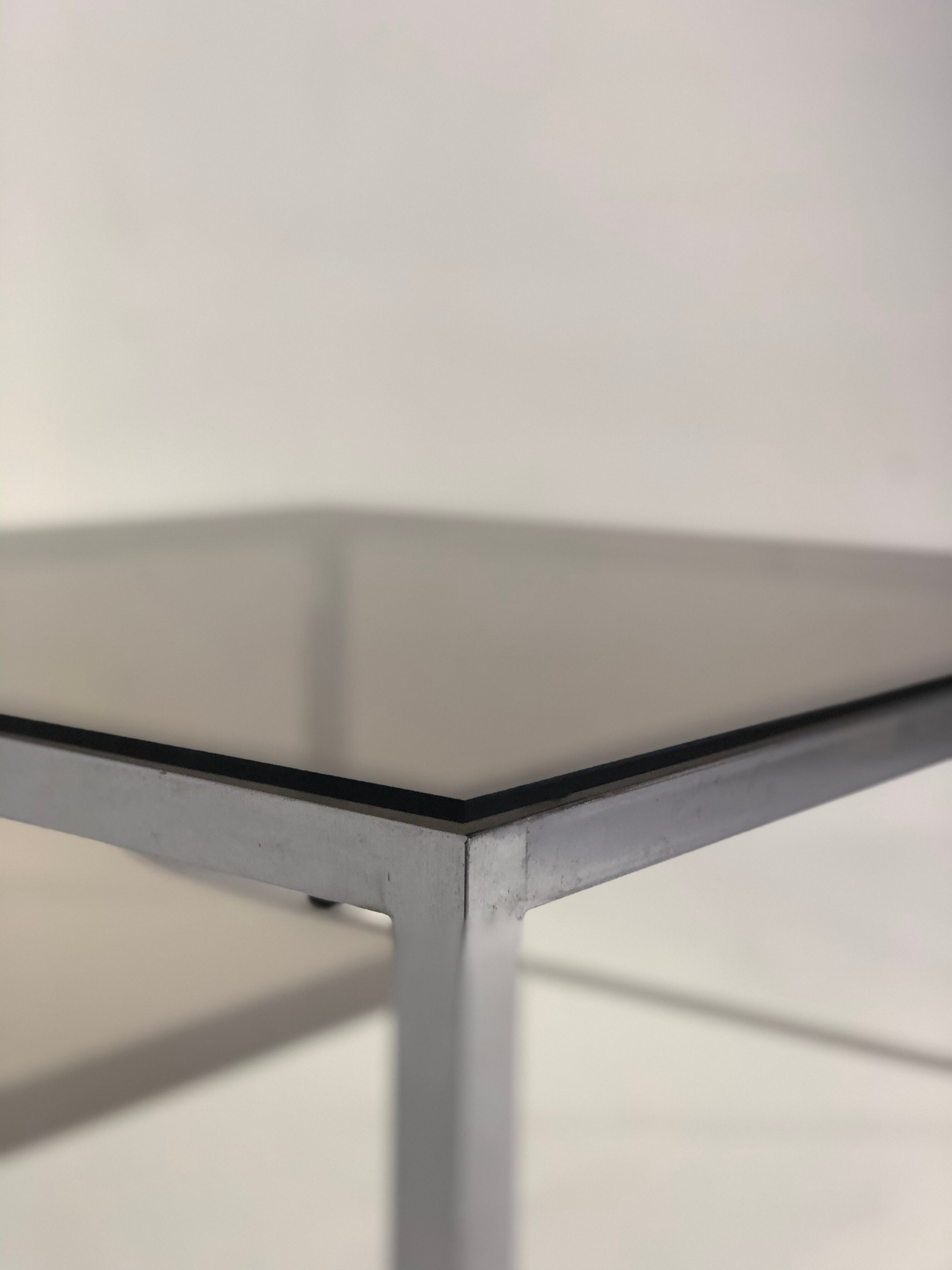 Coffee table year 70 glass and metal