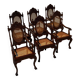 Set of 6 medallion armchairs in turned and carved wood from the late 19th century