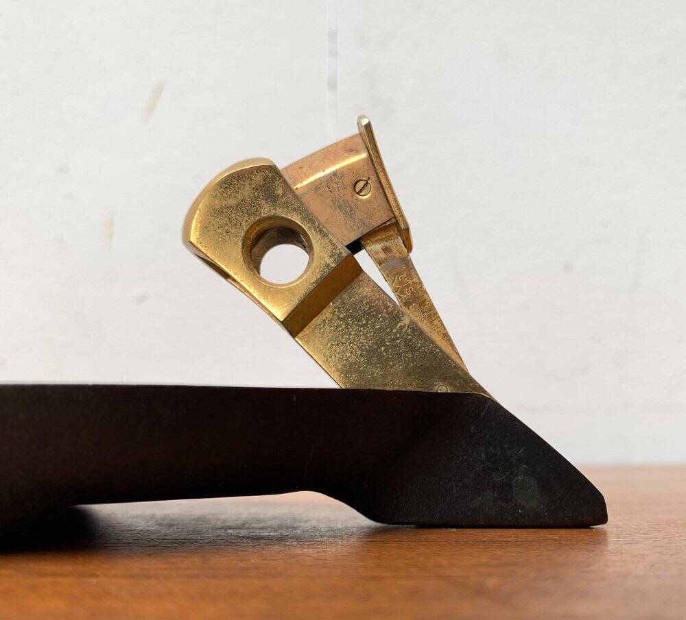 German brass ashtray with cigar cutter, 1950s.