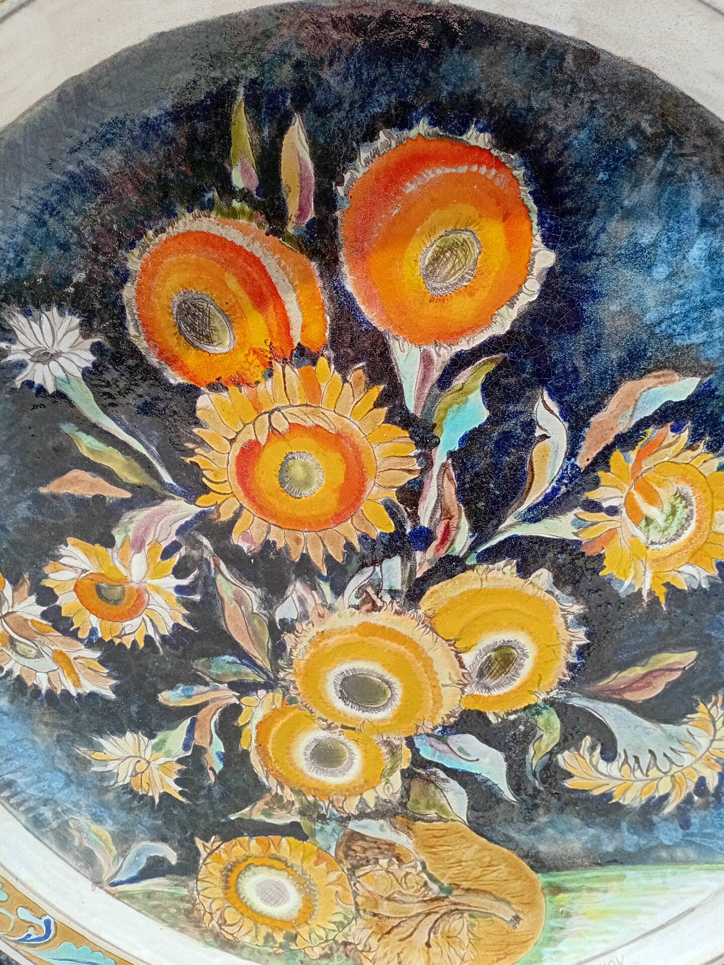 Immense wall plate Elio Schiavon circa 1980