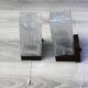 Pair of vintage wall sconces with etched glass and pull switch from the 1970s.