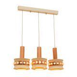 Vintage hanging lamp with three cut glass lampshades, Kamenický Šenov, 1970´s