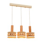 Vintage hanging lamp with three cut glass lampshades, Kamenický Šenov, 1970´s