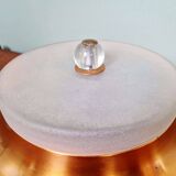 Plafonnier Art Déco en cuivre et verre dépoli, 1930