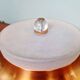Art Deco ceiling light in copper and frosted glass, 1930
