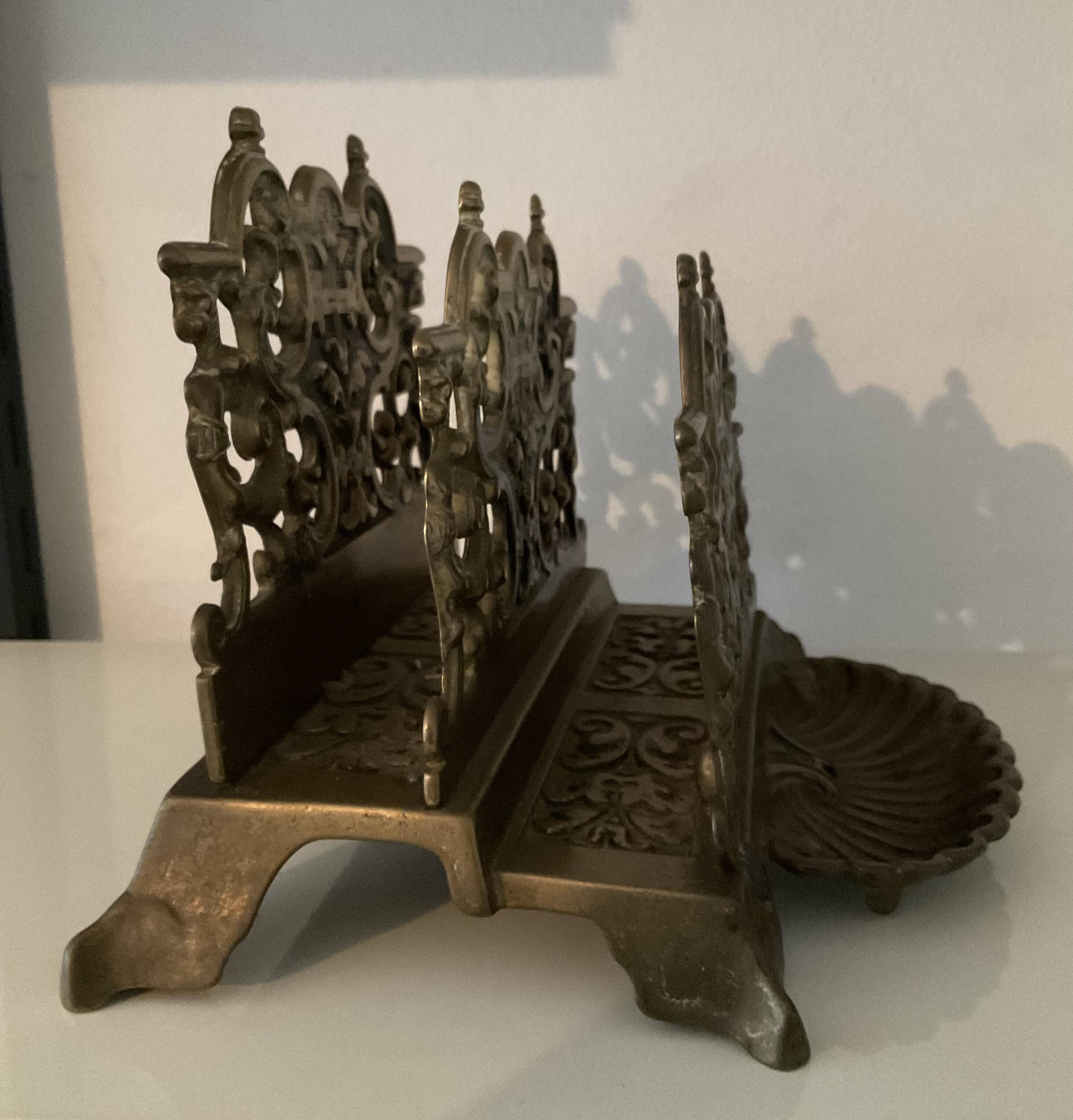 Vintage letter holder in solid bronze