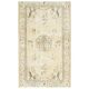 1970s Turkish Oushak Handmade Wool Cotton Beige Area Rug 116x192