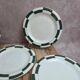 Set of 10 dessert plates Salins – Opaceline Jamier Green – vintage checkered