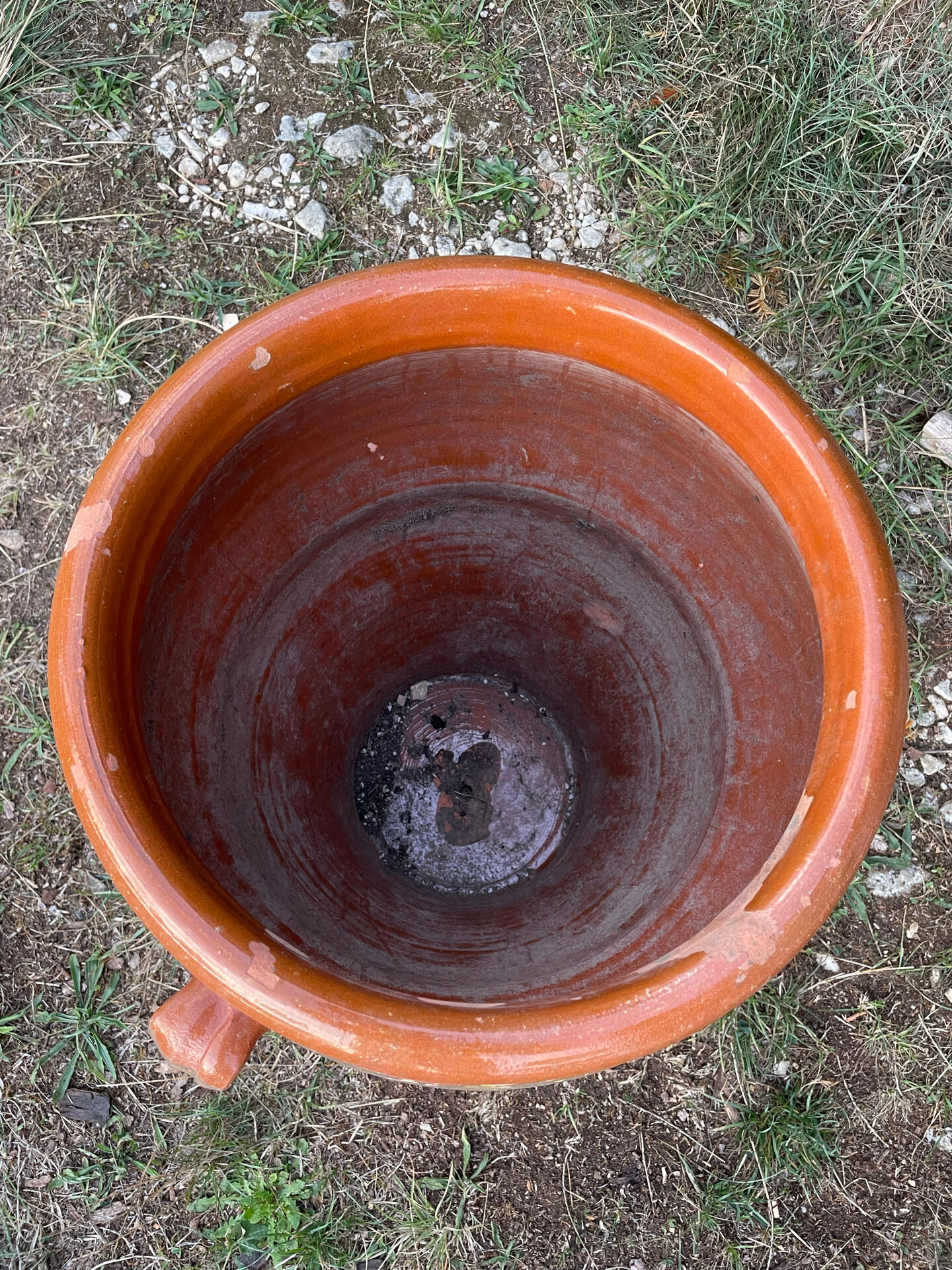 Large ancient jar in glazed terracotta – H. 56 cm