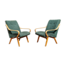 Pair of armchairs green model 6953 by Jaroslav Smidek for TON