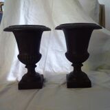 Pair gardener vases medici style cast iron xixth establishment emile pêchenard
