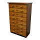 German beech industrial apothecary cabinet, mid-20th century