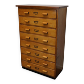 German beech industrial apothecary cabinet, mid-20th century