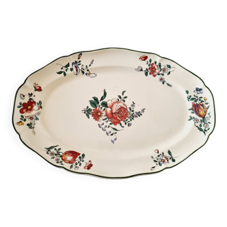 Grand plat ovale en faïence blanche de villeroy & boch modèle mettlanch