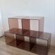 Lot de 5 cubes en Plexiglas fumé Michel Dumas