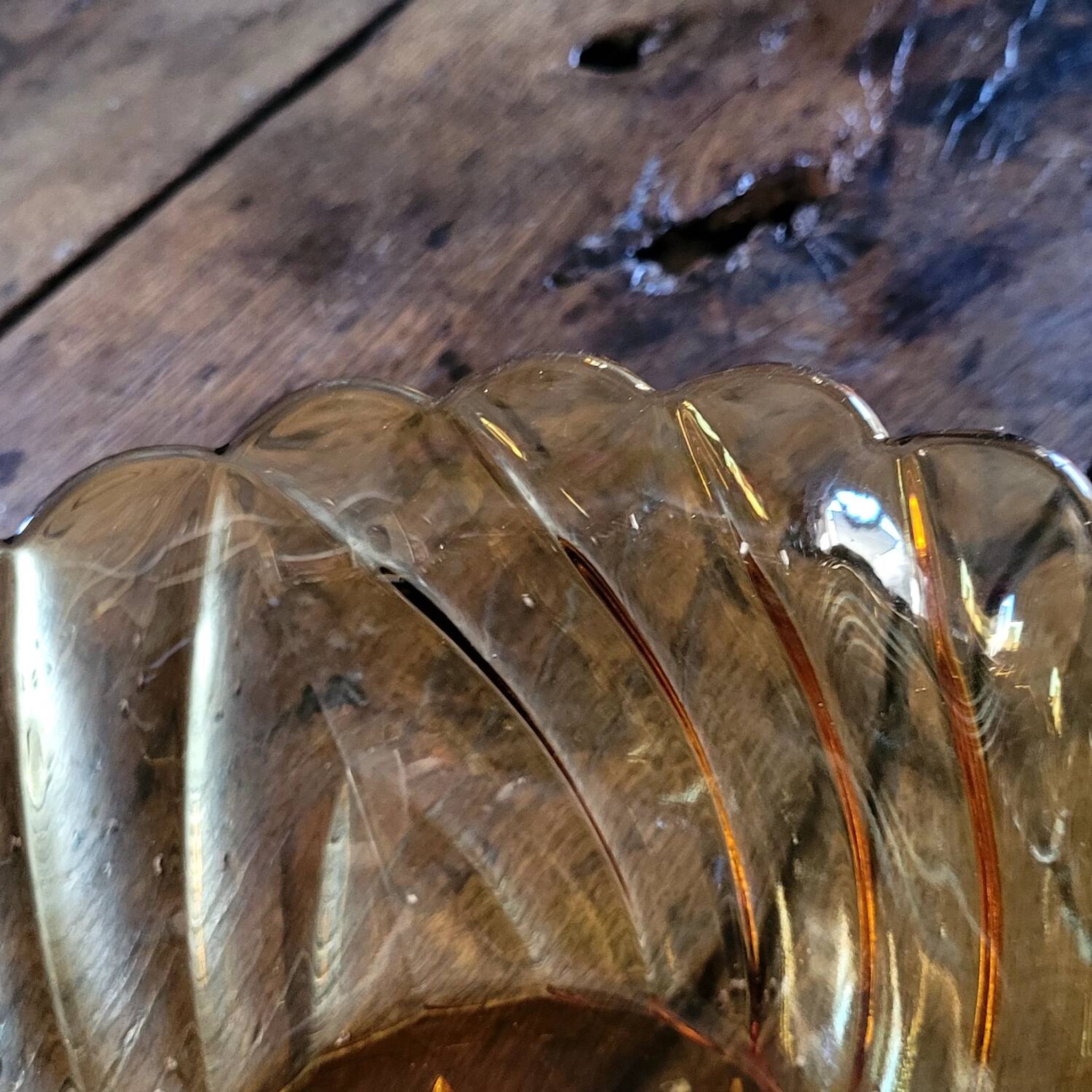 60s amber glass cup
