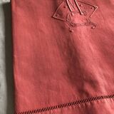 Drap Ancien En Lin Et Coton Rouge Chianti