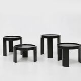 Set of 4 reversible nesting tables by Gianfranco Frattini for Cassina, Italy 1960s