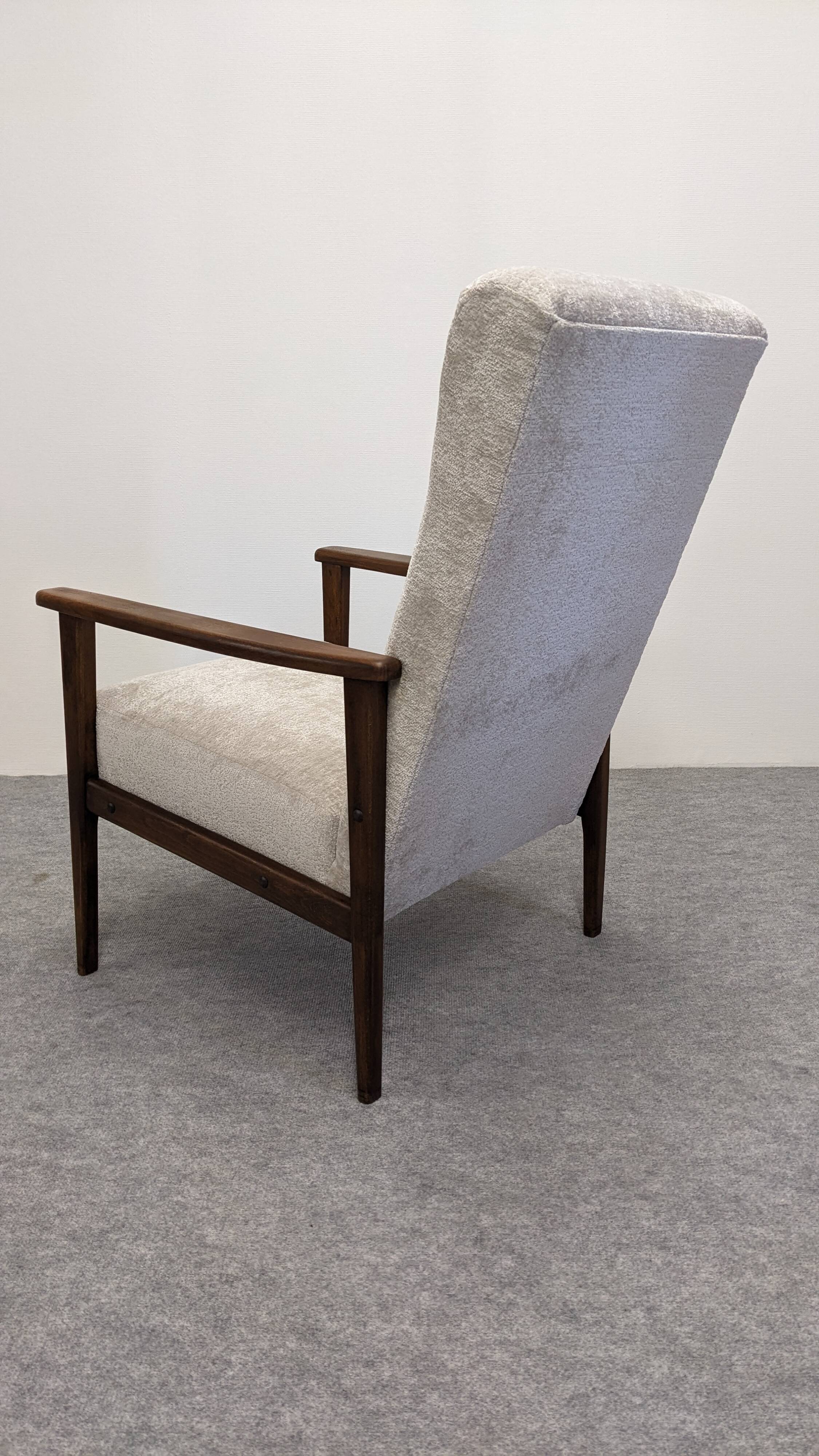 Pair of vintage stained beech armchairs from the 50s/60s