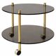 Brass and glass serving table with wheels — Art Deco style