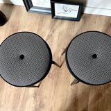 Black and white stools