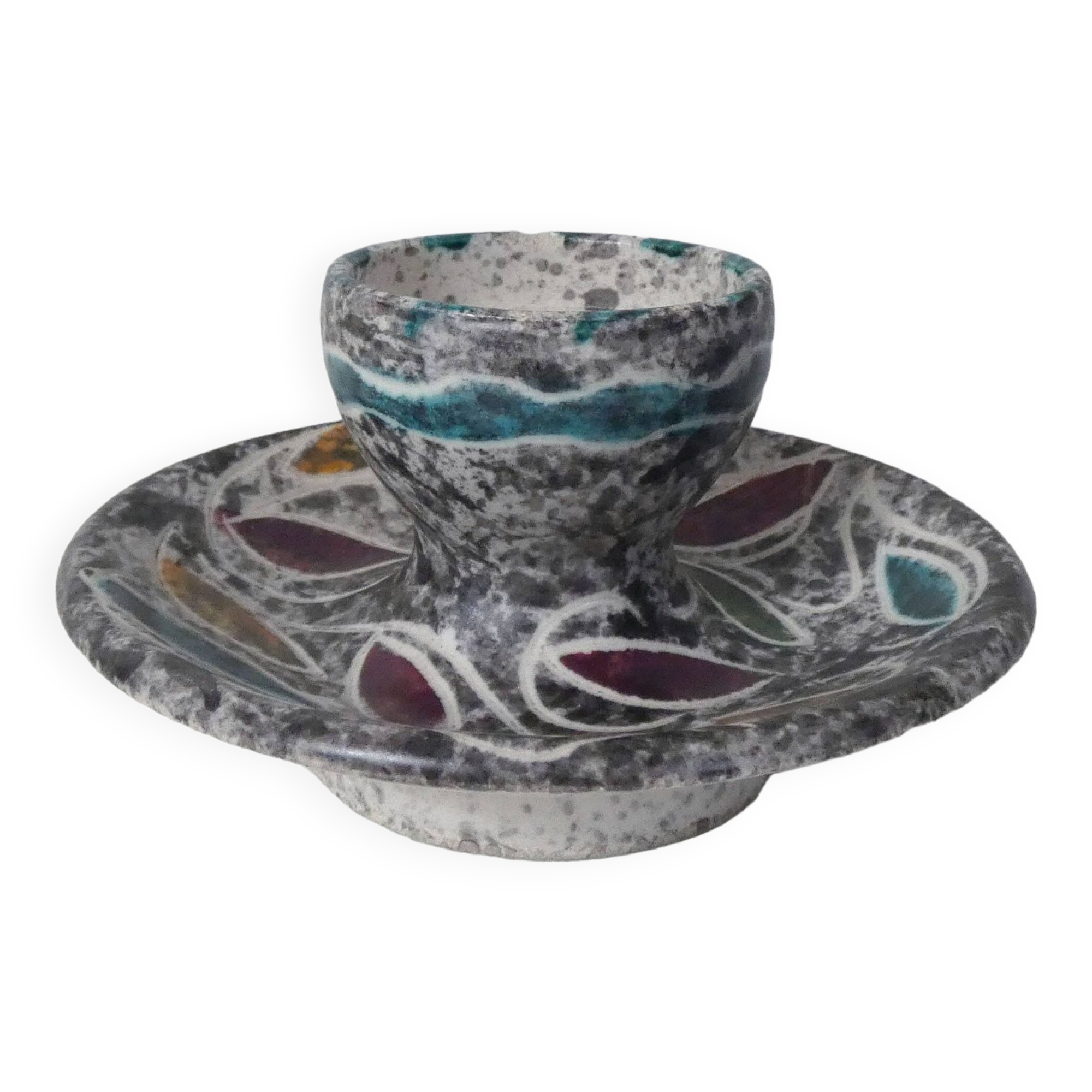 Vallauris ceramic eggcup signed Yvan Borty