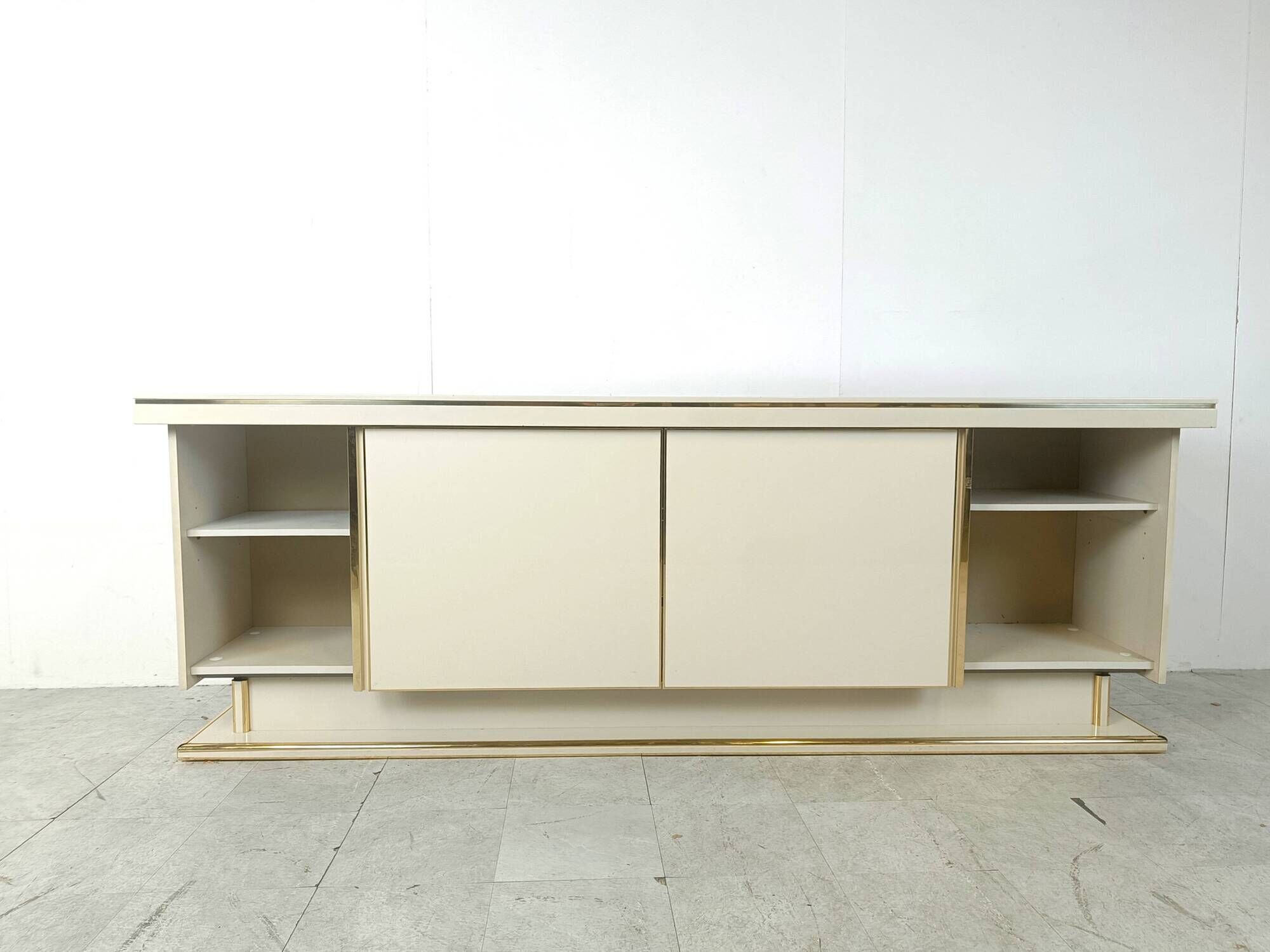 Vintage brass and lacquer sideboard, 1970s
