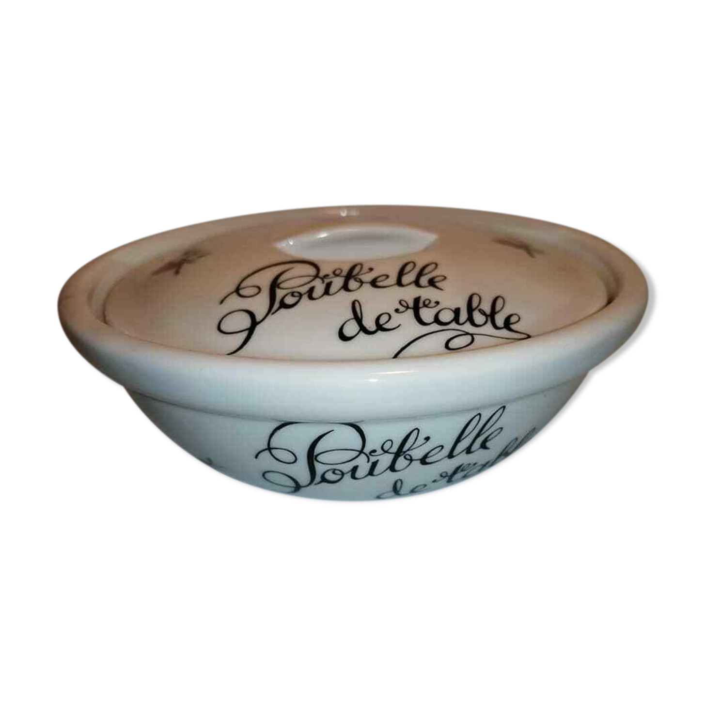 Poubelle De Salle De Bain En Porcelaine - Motif Saule Noir, 10 Pouces De Haut