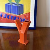 Space age orange Y solifleur vase, Marcel Radureau France 1970
