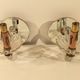 Pair of old glass  wall light and mirror vintage twisted arms