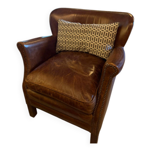 Fauteuil en cuir de vachette - coussin
