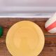 Set of 2 yellow dessert plates