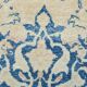 Tapis persan vintage beige et bleu à médaillon floral, 300x393 cm