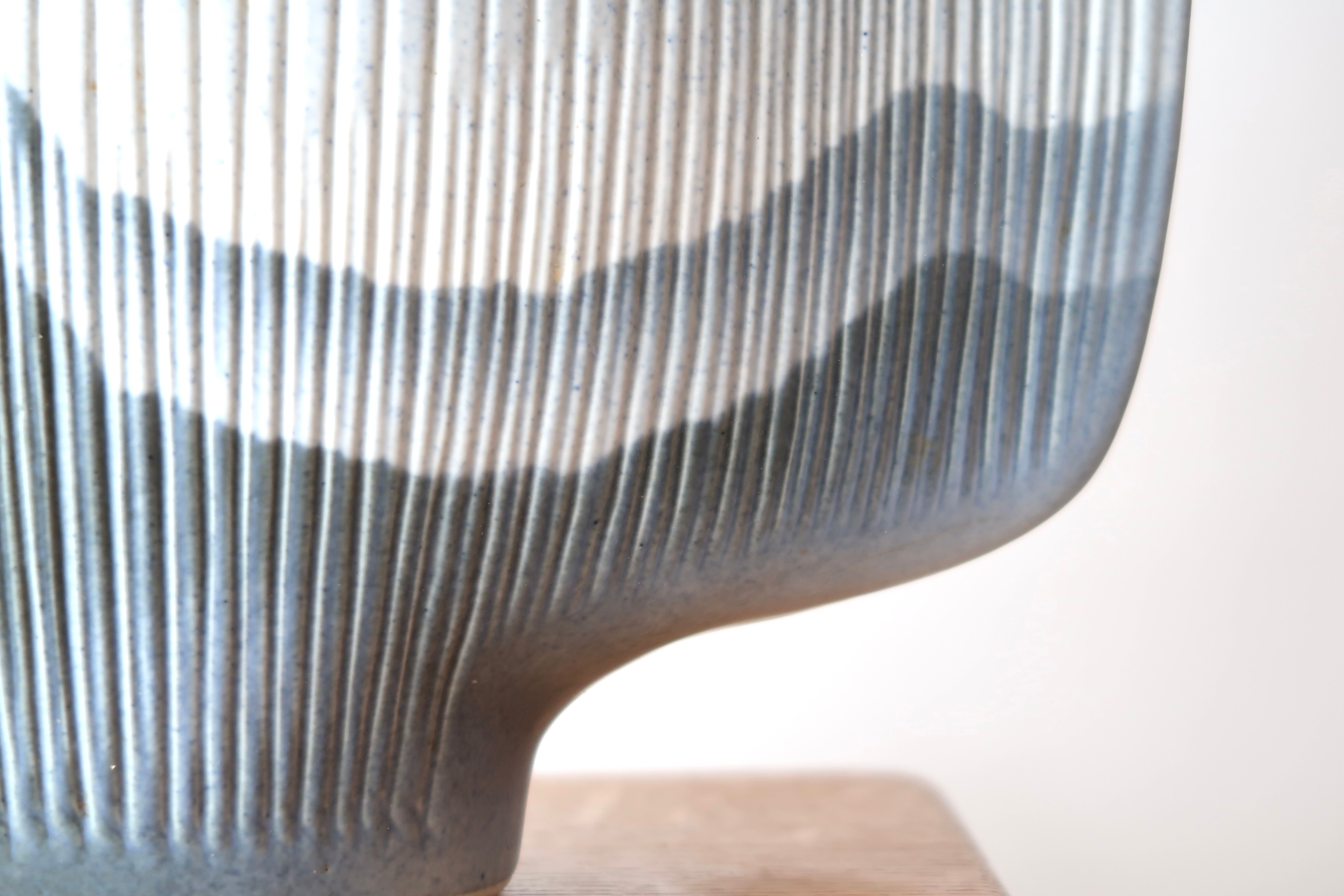 Vase by Yves Mohy in Virebent porcelain, 70s