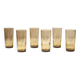 6 high glasses streaked in smoked glass